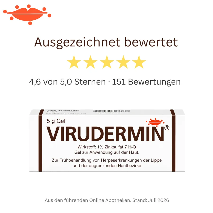 Ausgezeichnet bewertet: 4,6 von 5,0 Sternen aus 151 Bewertungen der führenden Online-Apotheken, Stand Juli 2026, darunter die 5-g-Faltschachtel.
